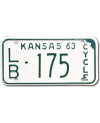 Motocyklowa Tablica Rejestracyjna USA Kansas 1963 LB 175