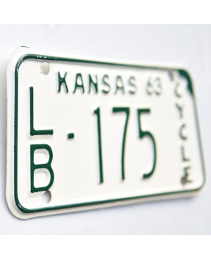 Motocyklowa Tablica Rejestracyjna USA Kansas 1963 LB 175