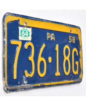 Tablica rejestracyjna USA Pennsylvania 1958 Blue 736-18G
