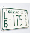 Motocyklowa Tablica Rejestracyjna USA Kansas 1963 LB 175