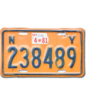 Motocyklowa Tablica Rejestracyjna USA New York Yellow 238489 moto