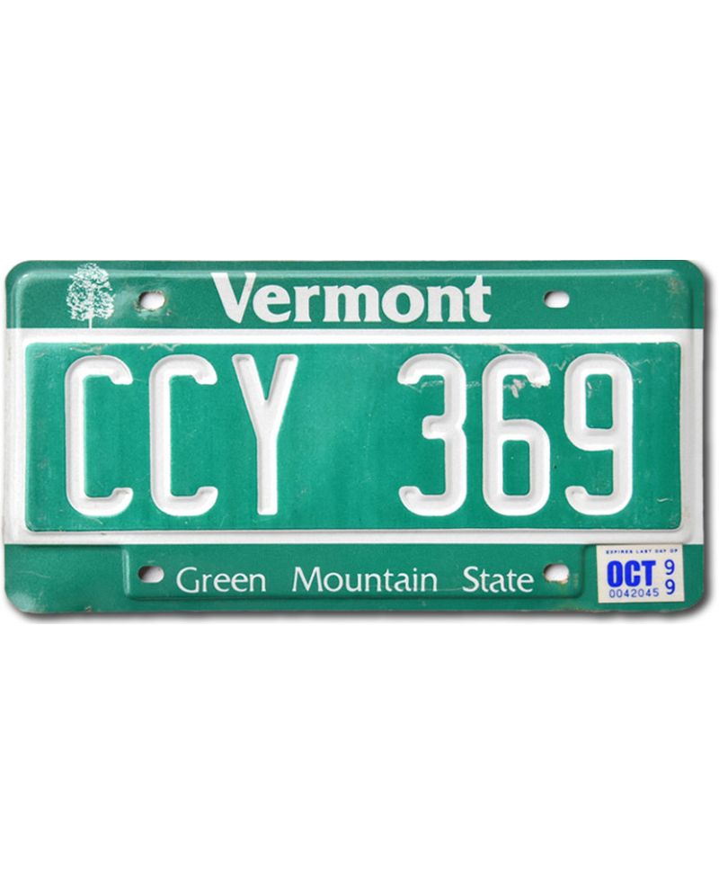Americká SPZ Vermont Green State CCY 369