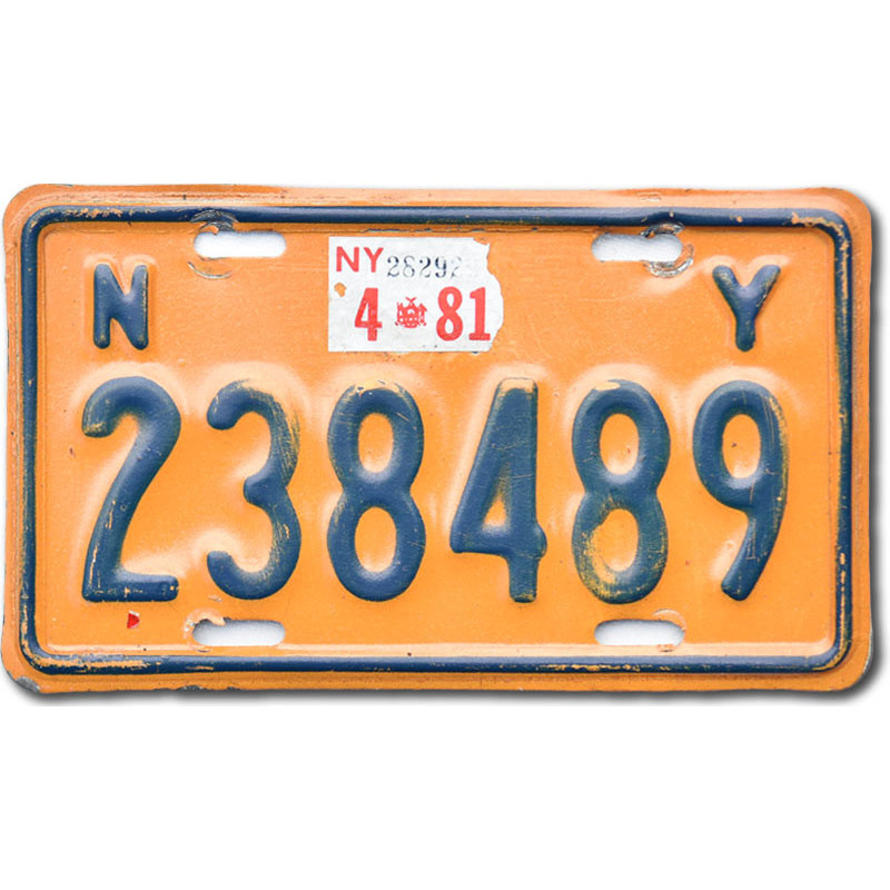Motocyklowa Tablica Rejestracyjna USA New York Yellow 238489 moto