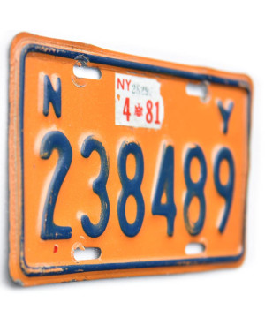 Motocyklowa Tablica Rejestracyjna USA New York Yellow 238489 moto