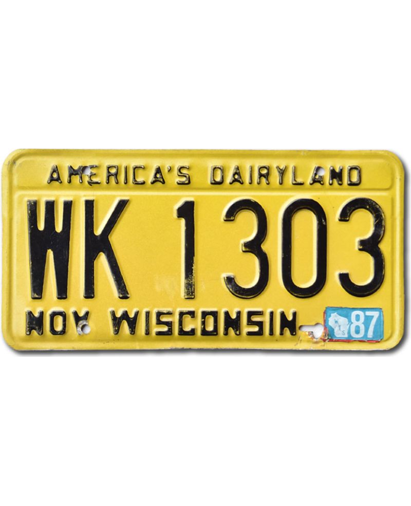 Tablica rejestracyjna USA Wisconsin 1987 Dairyland WK 1303