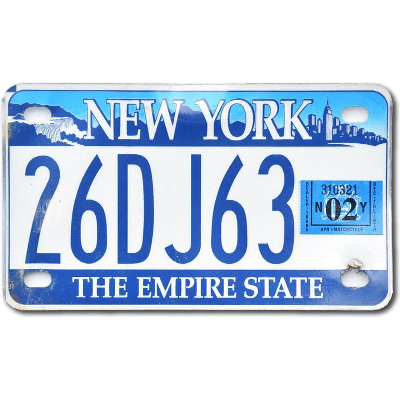 Motocyklowa Tablica Rejestracyjna USA New York Empire 26DJ63