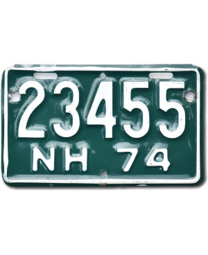 Motocyklowa Tablica Rejestracyjna USA New Hampshire 23455