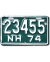 Motocyklowa Tablica Rejestracyjna USA New Hampshire 23455