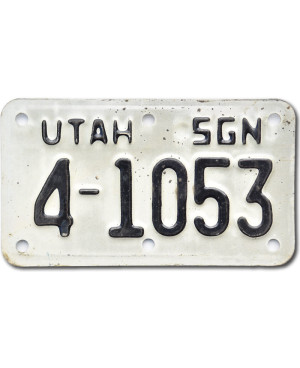 Motocyklowa Tablica Rejestracyjna USA Utah 4-1053