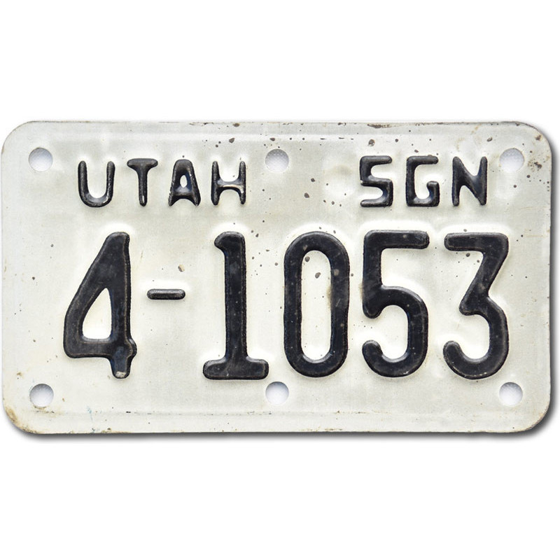 Motocyklowa Tablica Rejestracyjna USA Utah 4-1053