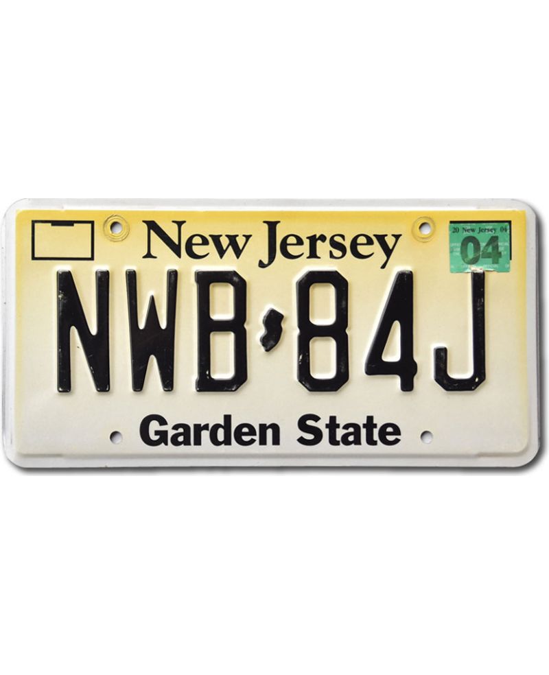 Tablica rejestracyjna USA New Jersey Garden State NWB-84J