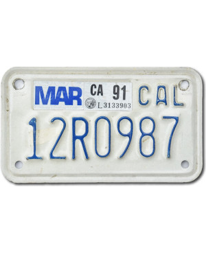 Motocyklowa Tablica Rejestracyjna USA California 12R0987
