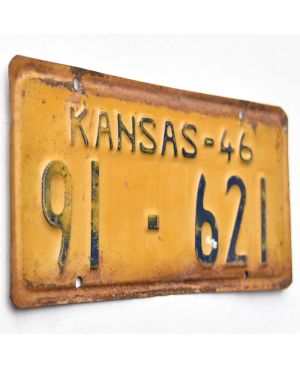 Tablica rejestracyjna USA Kansas 1946 Yellow 91-621