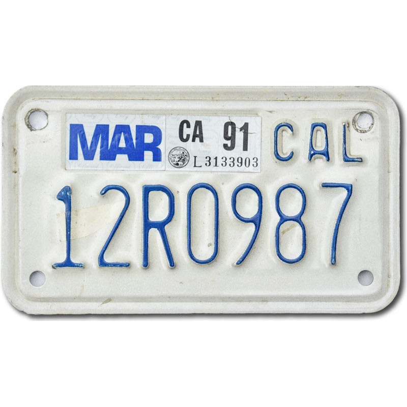 Motocyklowa Tablica Rejestracyjna USA California 12R0987