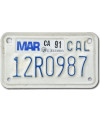 Motocyklowa Tablica Rejestracyjna USA California 12R0987