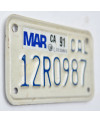 Motocyklowa Tablica Rejestracyjna USA California 12R0987