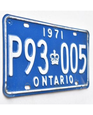 Kanadyjska tablica rejestracyjna Ontario 1971 Blue P93-005