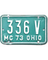 Motocyklowa Tablica Rejestracyjna USA Ohio 336V