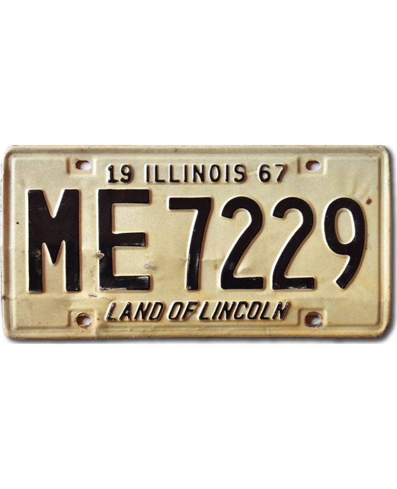 Tablica rejestracyjna USA Illinois 1967 Land of Lincoln ME 7229