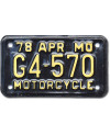 Tablica Rejestracyjna USA Missouri G4 570 motocyklowa