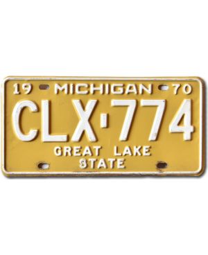 Tablica rejestracyjna USA Michigan 1970 Great Lake State CLX-774