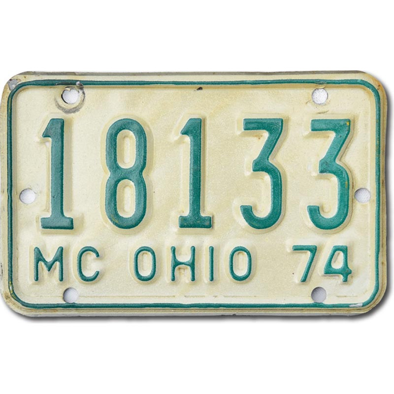 Motocyklowa Tablica Rejestracyjna USA Ohio 18133