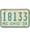 Motocyklowa Tablica Rejestracyjna USA Ohio 18133