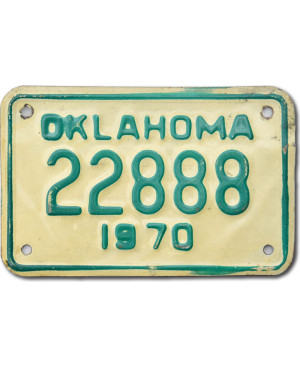 Motocyklowa Tablica Rejestracyjna USA Oklahoma 22888