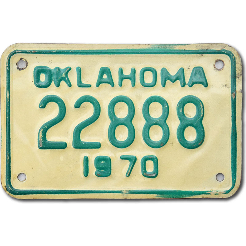 Motocyklowa Tablica Rejestracyjna USA Oklahoma 22888