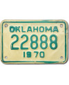 Motocyklowa Tablica Rejestracyjna USA Oklahoma 22888