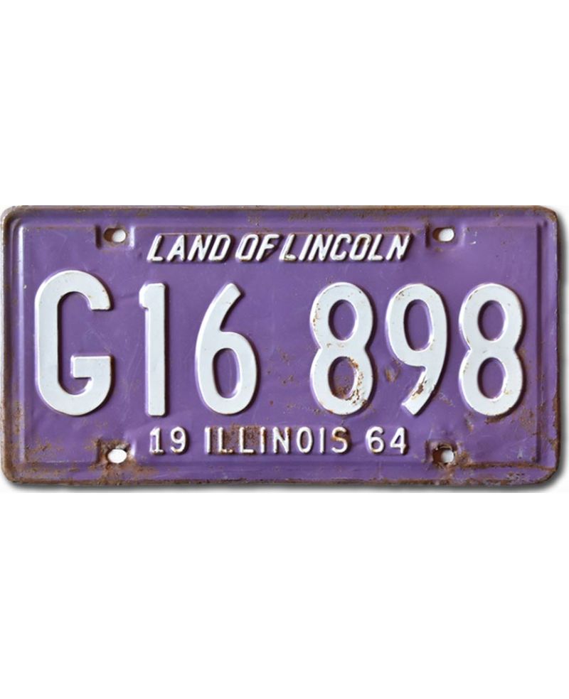 Tablica rejestracyjna USA Illinois 1963 Purple G16-898