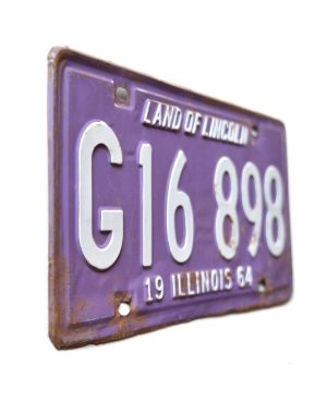 Tablica rejestracyjna USA Illinois 1963 Purple G16-898