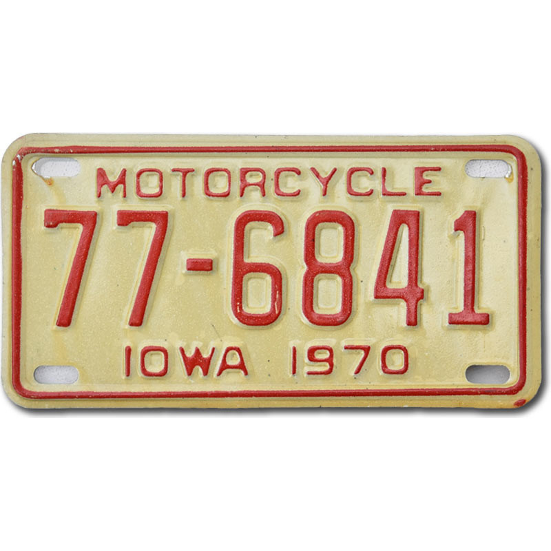 Motocyklowa Tablica Rejestracyjna USA Iowa 77-6841