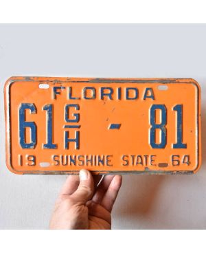 Tablica rejestracyjna USA Florida 1964 Orange 61GH-81