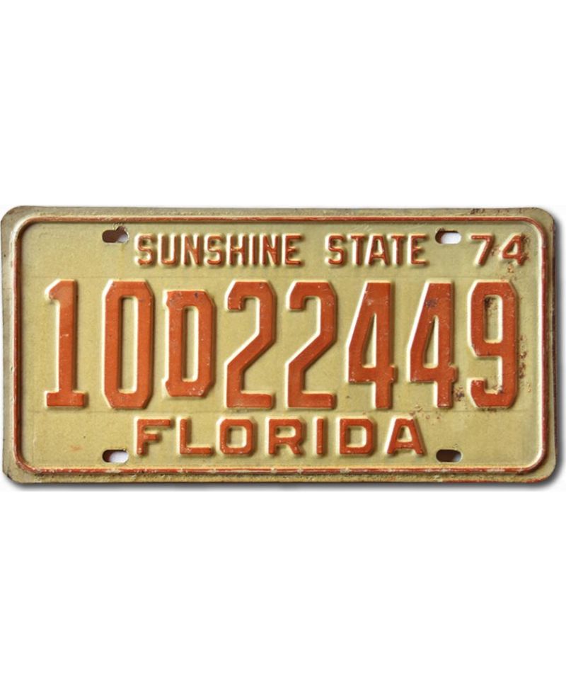 Tablica rejestracyjna USA Florida 1974 Sunshine State 10D22449