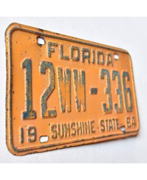 Tablica rejestracyjna USA Florida 1964 Orange 12WW-336