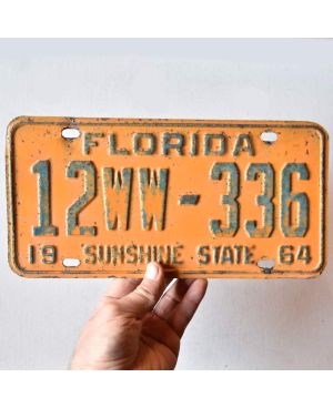 Tablica rejestracyjna USA Florida 1964 Orange 12WW-336