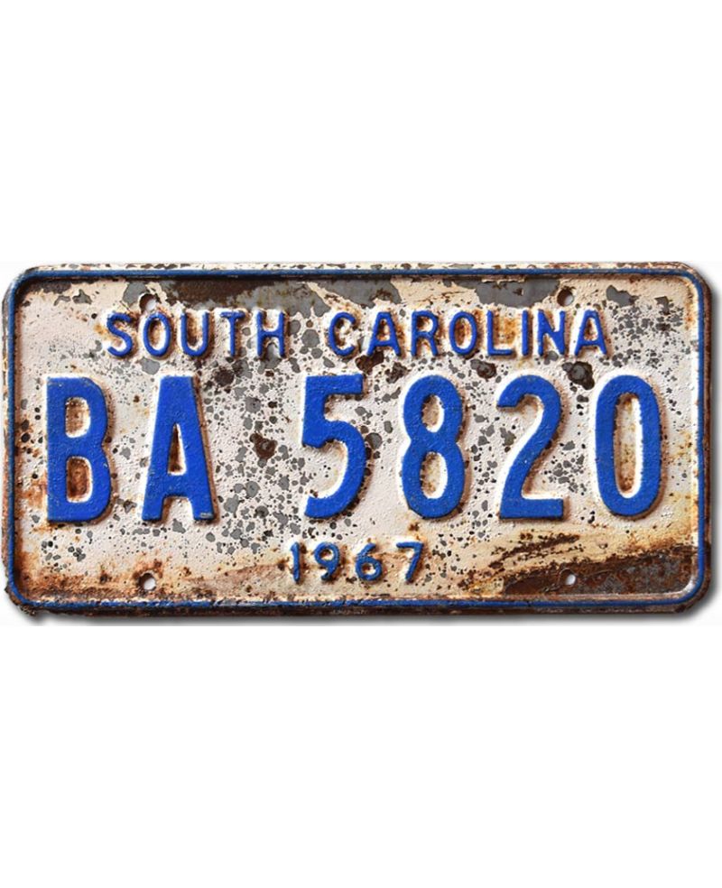 Americká SPZ South Carolina 1967 White BA-5820