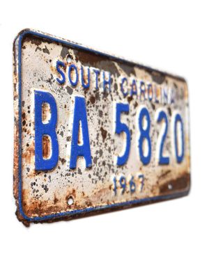 Americká SPZ South Carolina 1967 White BA-5820