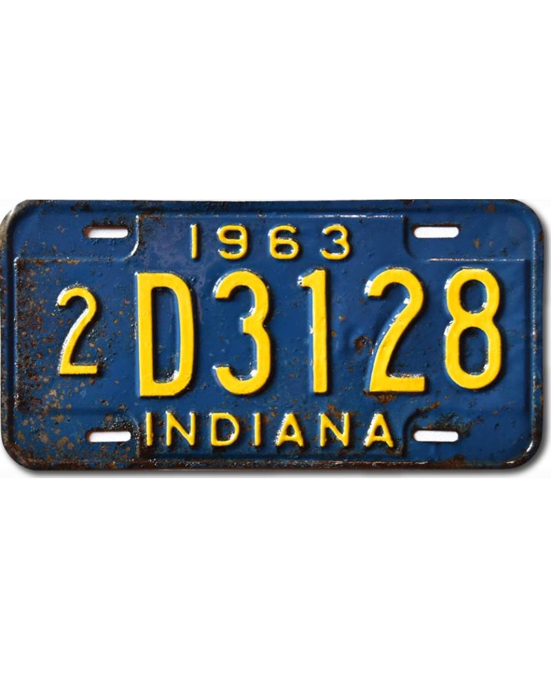 Tablica rejestracyjna USA Indiana 1963 Blue 2D3128