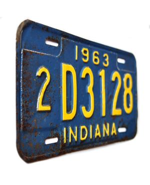 Tablica rejestracyjna USA Indiana 1963 Blue 2D3128