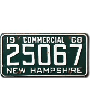 Tablica rejestracyjna USA New Hampshire 1968 Commercial 25067