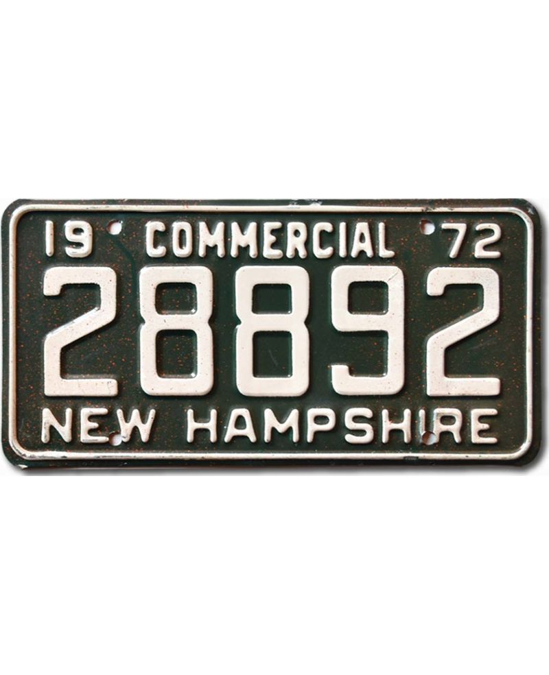 Americká SPZ New Hampshire 1972 Commercial 28892