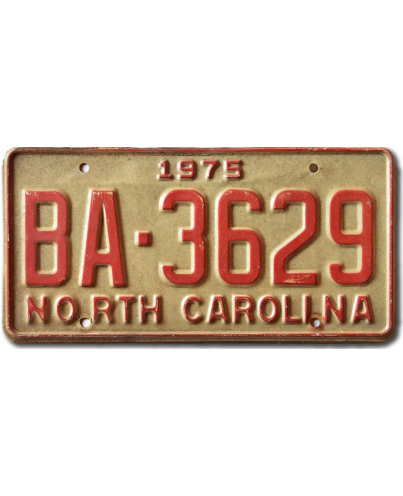 Americká SPZ North Carolina 1975 BA-3629