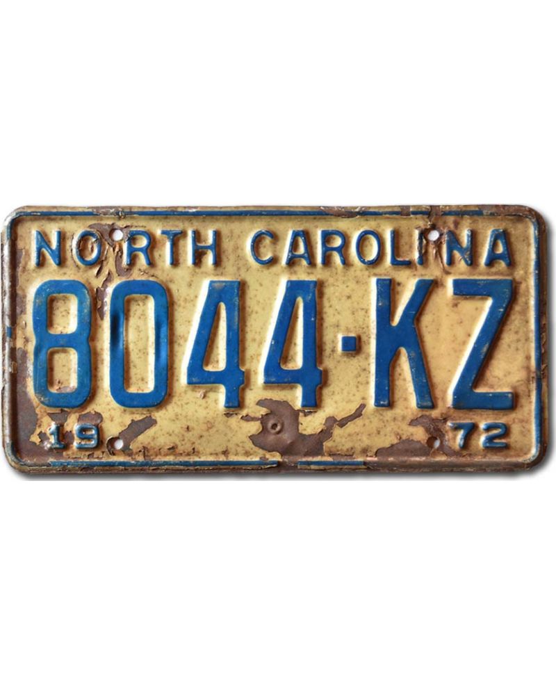 Americká SPZ North Carolina 1972 Blue 8044-KZ