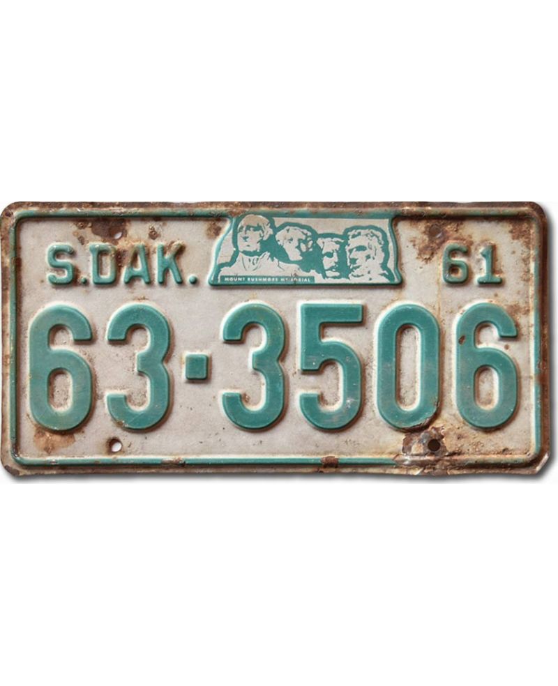Tablica rejestracyjna USA South Dakota 1961 Mount Rushmore 63-3506