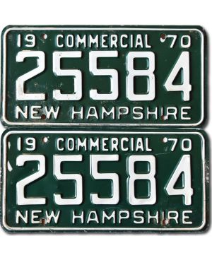 Tablica rejestracyjna USA New Hampshire 1970 Commercial 25584 para