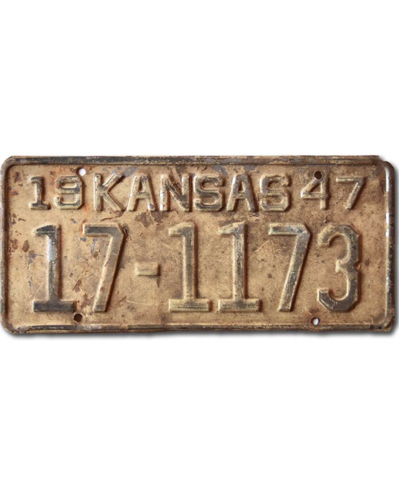 Tablica rejestracyjna USA Kansas 1947 Antique 17-1173