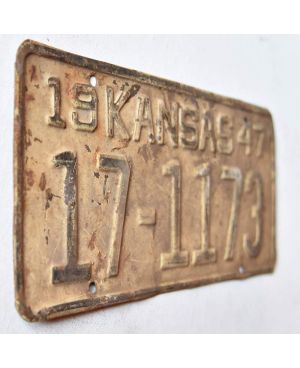 Tablica rejestracyjna USA Kansas 1947 Antique 17-1173