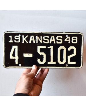 Tablica rejestracyjna USA Kansas 1948 Black 4-5102